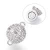 Brass Micro Pave Cubic Zirconia Magnetic Clasps with Loops ZIRC-E120-05P-10mm-NR-1