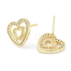 Brass Micro Pave Clear Cubic Zirconia Studs Earring for Women EJEW-S217-A07-2