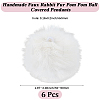 Handmade Faux Rabbit Fur Pom Pom Ball Covered Pendants WOVE-GF0001-03-2