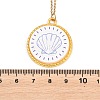 Ocean Theme Alloy Acrylic Shell Shape Pendant 201 Stainless Steel Cable Chain Necklaces for Women NJEW-F369-01C-3
