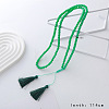 Chic European American Faceted Rondelle Glass Beaded Sweater Long Tassel Necklaces YE6948-8-1