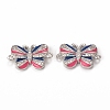 Brass Micro Pave Cubic Zirconia Connector Charms KK-E068-VB407-2-2