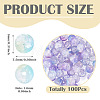 100Pcs Crackle Transparent Glass UV Reactive Beads GLAA-TA0004-28B-4
