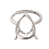 Rhodium Plated 925 Sterling Silver Adjustable Ring Components STER-NH0016-01D-P-2