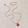 Vintage European Style 304 Stainless Steel Enamel Red Flower Pendant Necklaces for Women WS4572-4