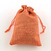 Polyester Imitation Burlap Packing Pouches Drawstring Bags X-ABAG-R004-14x10cm-02-1