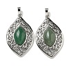 Natural Green Aventurine Pendants G-Q158-02F-1