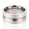 201 Stainless Steel Grooved Finger Ring Settings STAS-WH0039-12A-P-1