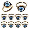 10Pcs Plastic Evil Eye Adjustable Rings Set RJEW-AR0002-04-1