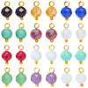 24Pcs 12 Styles Natural Gemstone Birthstone Pendants PALLOY-SW00109-1
