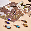 4 Pairs 4 Colors Bling Flower Inner Glass Teardrop Dangle Earrings EJEW-FI0001-06-7