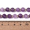 Ombre Effect Dyed Transparent Crackle Glass Beads Strands GLAA-Q111-8MM-03-5