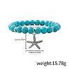 Synthetic Turquoise Beaded Stretch Bracelets PW-WGFC66C-05-1