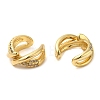 Rack Plating Brass Micro Pave Cubic Zirconia Criss Cross Cuff Earrings EJEW-E290-08G-2