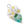 Glass Seed Beaded Flowerpot Pendants PALLOY-MZ00520-02-3