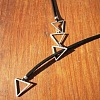 Adjustable Alloy Triangle Imitation Leather Cord Lariat Necklaces WGC01CF-01-4