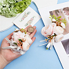 2Pcs 2 Style Silk Cloth Rose Flower Boutonniere Brooch & Wrist Corsage AJEW-CP0001-52-3