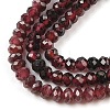 Faceted Rondelle Natural Garnet Bead Strands G-I156-08B-4