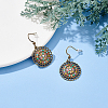1 Pair Enamel Flower Dangle Earrings with Rhinestone EJEW-AN0001-55-7