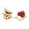 Brass Pave Clear Cubic Zirconia Connector Pendants KK-F933-09A-G-2