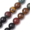 Natural Tiger Eye & Obsidian & Bloodstone Rosary Bead Necklaces NJEW-JN05114-02-6