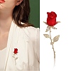 Rose Alloy Enamel Brooches DJ-PW-WG7E3FB-01-5
