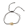 Alloy Shell Shape Braided Bead Bracelet for Women BJEW-JB08303-1