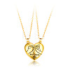 2Pcs Valentine's Day Alloy Forever Heart with Hands Magnetic Pendant Necklaces for Women Men WG7D3EF-02-1