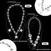 2Pcs 2 Styles Alloy Star Necklace Sets for Women NJEW-SC0001-51-2