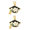Graduation Season Brass Enamel Pendants KK-CBAF2EC-03G-C-2