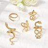 5Pcs 304 Stainless Steel Open Cuff Rings for Women RJEW-K313-05G-1