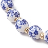 Handmade Porcelain & Synthetic Turquoise Beaded Bracelets BJEW-JB13571-4