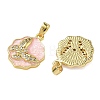 Brass Micro Pave Clear Cubic Zirconia Pendants KK-A294-10G-01-2