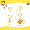  Bee & Honeycomb Zinc Alloy Enamel Pendant Locking Stitch Marker Sets FIND-NB0004-44-2