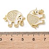 Rack Plating Brass Micro Pave Clear Cubic Zirconia Connector Charms KK-C084-02G-03-3