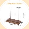 Wood Vinyl Record Slotted Display Stands with Stainless Steel Support ODIS-WH0043-344C-2