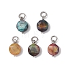 Dyed Natural Tiger Eye Faceted Hexagonal Cut Pendants PALLOY-JF04800-01-1