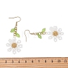 304 Stainless Steel Glass Seed Beads Flower Dangle Earrings EJEW-MZ00739-01-5
