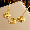 304 Stainless Steel Spiral Pendant Bib Necklaces for Women WG31207-04-1