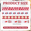 4Rolls 4 Styles Printed Polyester Ribbon OCOR-ME0001-93-2