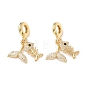 Ocean Brass Micro Pave Clear Cubic Zirconia European Dangle Charms KK-H278-03G-02-1