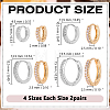 8 Pairs 8 Styles Brass Micro Pave Clear Cubic Zirconia Hoop Earrings EJEW-AR0001-15-2