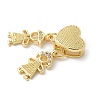 Brass Micro Pave Cubic Zirconia Pendants KK-P294-22G-2