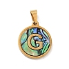 Vacuum Plating 304 Stainless Steel with Paua Shell Pendants STAS-G268-02G-G-2