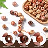 60Pcs 3 Styles Printed Natural Wood Beads WOOD-YW0001-31-3