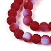 Frosted Transparent Glass Beads Strands GLAA-T032-T6mm-MBB20-3