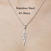 201 Stainless Steel Hollow Lightning Bolt Pendant Necklace NJEW-OY001-80-3