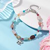 Butterfly Alloy Charm Bracelets BJEW-JB14021-2