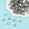 Tarnish Resistant 304 Stainless Steel Flat Round Blank Peg Stud Earring Findings STAS-S028-37-5
