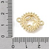 Brass Pave Clear Cubic Zirconia Ring Connector Charms KK-E802-10G-C-3